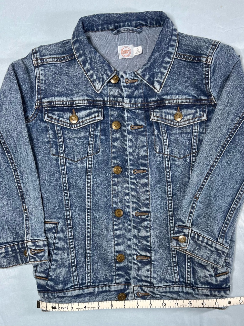 Kids Denim Jacket - Blue Acid Wash